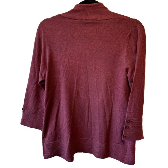Evolution By Cyrus Cardigan S Button Sleeve Open Burgundy Merlot Wine NWT NEW - Picture 7 of 13